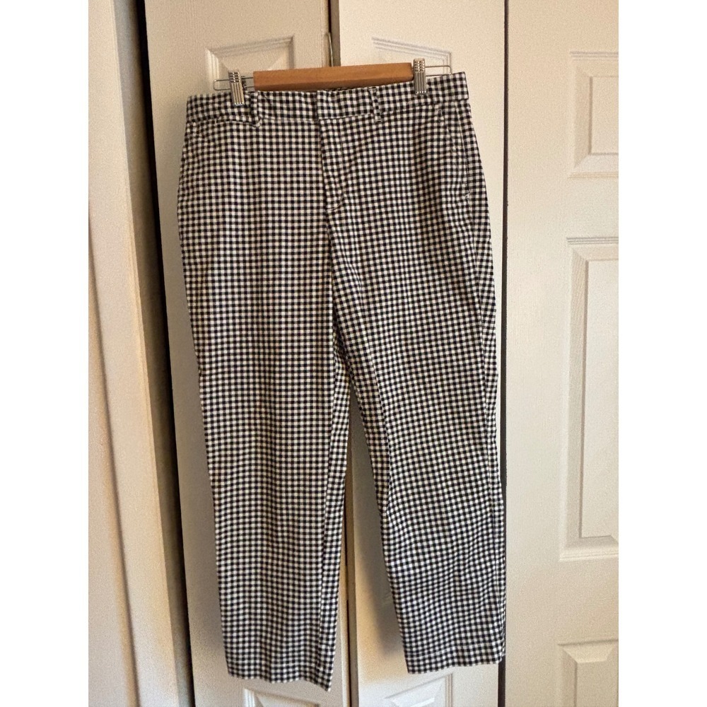 Gap Slim City Crop Pants Size 10 Gingham Black White Tapered EUC - Picture 5 of 6
